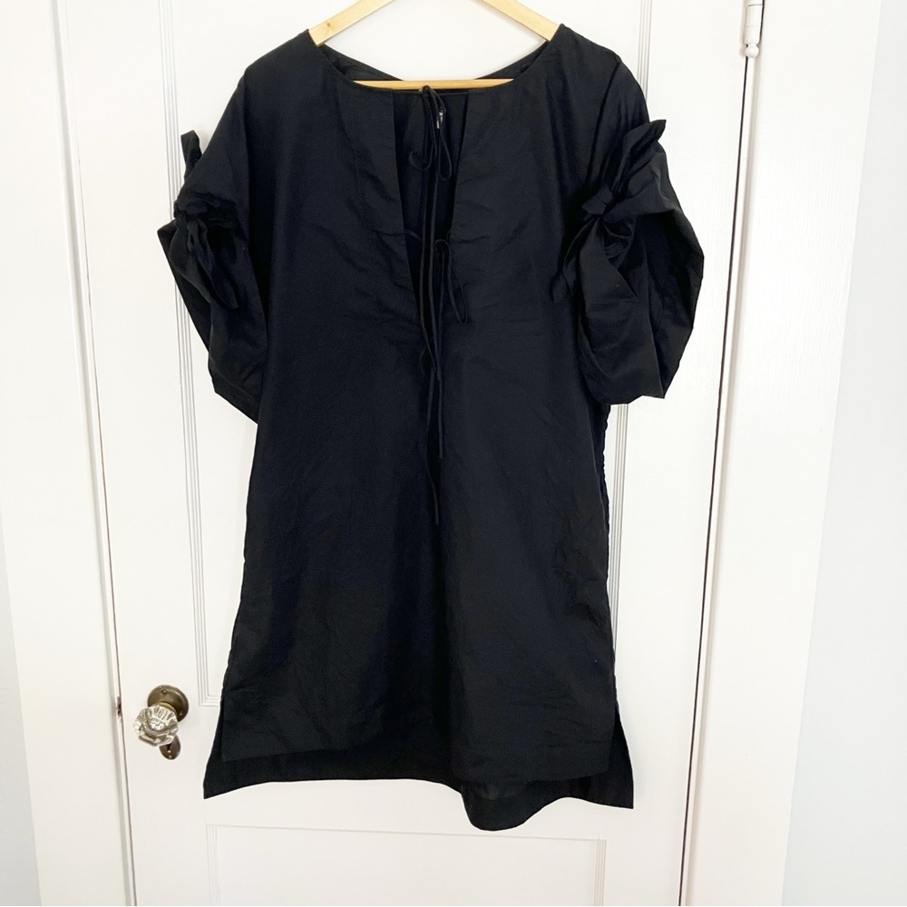 Three Graces London Black Cotton Classic Minimalist City Summer Mini Dress 14